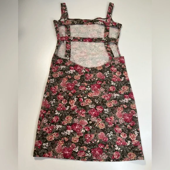 Brandy Melville John Galt Rare Floral Print Cage Back Dress - Picture 3 of 9